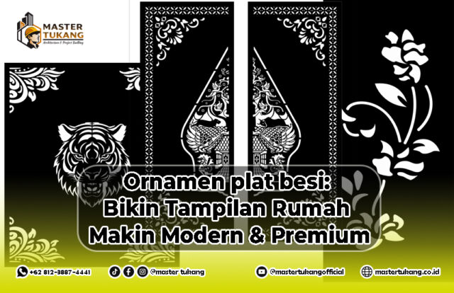 Ornamen plat baja, ornamen plat besi, ornamen pagar, ornamen gerbang