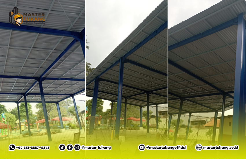 Proses pembuatan kanopi tirtayasa park Kediri