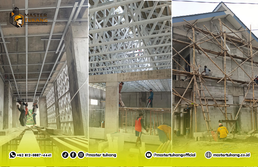 pembangunan sekolah by master tukang, proses pengerjaan smk argahusada by master tukang