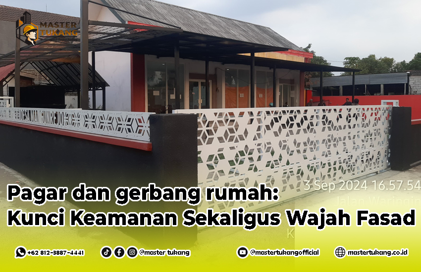 Ornamen pagar, ornamen gudang, pagar plat baja